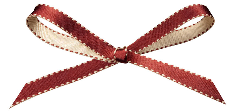 a brown-and-beige ribbon bow