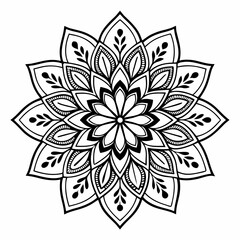 black and white mandala
