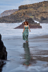 Woman walking on El Bollullo beach