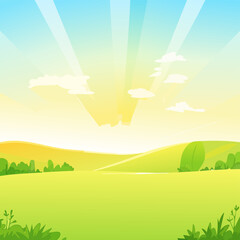 Obraz premium Digital sunshine sky light landscape abstract graphic poster web page PPT background 