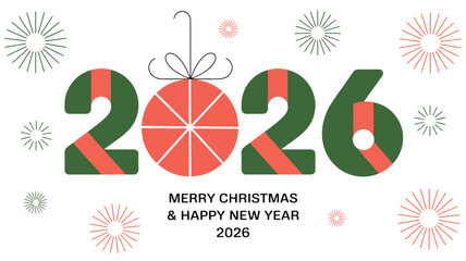 Merry Christmas and Happy New Year 2026 celebration