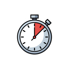 Stopwatch with red second hand on a