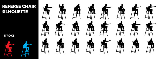 Tennis Referee Chair Silhouette Vector &ndash; Umpire Chair Sports Icon