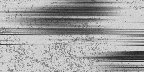 Black and white broken TV grain texture abstract background with horizontal lines distortion effect. Suitable for retro, grunge and glitch backgrounds.
