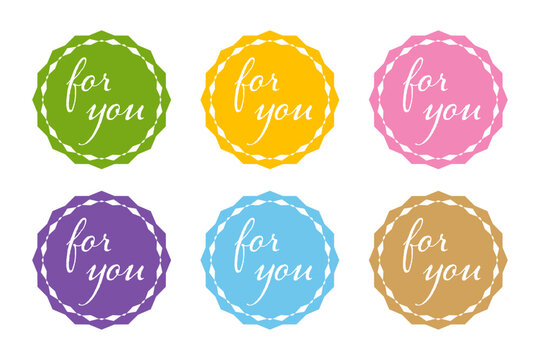 落ち着いた色調で統一した上品な円形「for you」ギフト用バッジセット