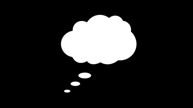 comic strip cartoon thought day dream speech bubble cloud, suitable for web and graphic design, 4K video.