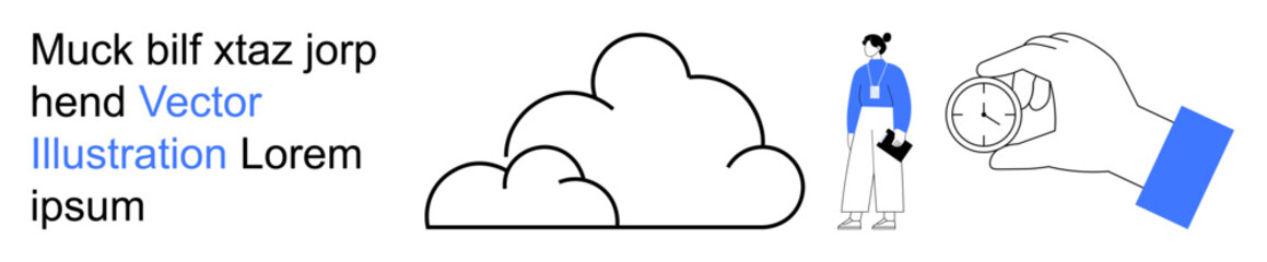 Business strategy, career navigation, digital transformation, data visualization, guidance tools, cloud technology. Hand holding compass, cloud and professional figure . Business strategies