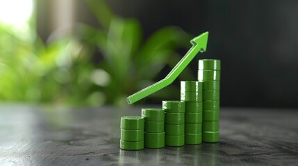 Visual representation of consistent annual profit growth and future business success strategy