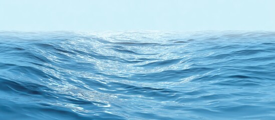 Calm Blue Ocean Water Rippling Under Sunny Sky Landscape Scenery