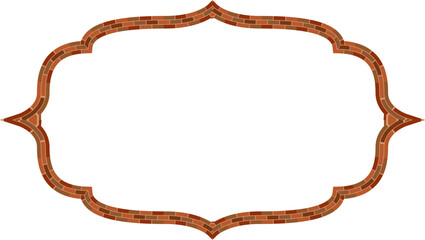 Rectangle Frame brick brickwork brown border picture frame vintage retro antique handcraft framework architecture decorative element isolated background 