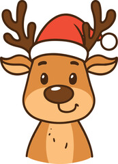 reindeer with santa hat