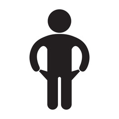 flat icon vector of person taking out empty pants pocket poor