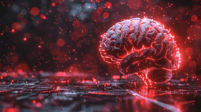 Futuristic cyber innovation  3d animation of ai, neural networks, and autonomous data mining systems - Powered by Adobe