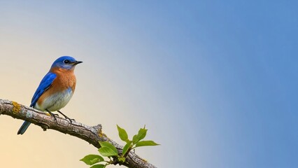 Eastern bluebird perched on a branch