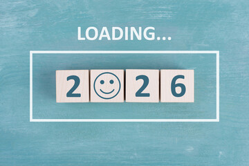 New year 2026 is loading, calendar date, goal, plan and action concept, progress business strategy 