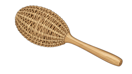 Traditional handcrafted woven whisk with a sturdy handle, ideal for rustic decor