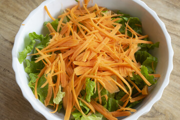 fresh carrot and lettuce salad