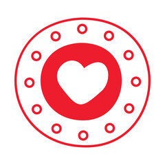 Heart tag in doodle style. For Valentine's Day.