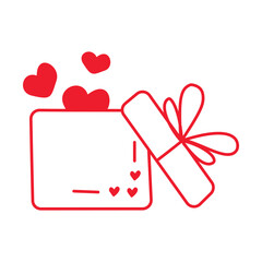 A doodle-style heart gift box for Valentine's Day.