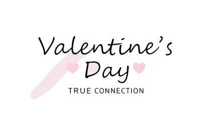 Valentine's day celebration with true connection heart design on white background for love and romance