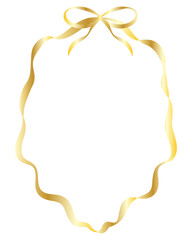 Coquette bow graduation frame golden clipart