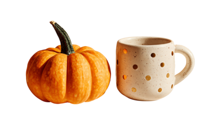 Pumpkin and polka dot mug