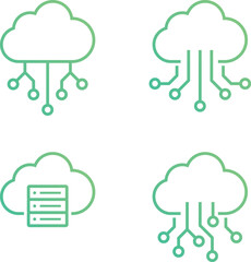 クラウドサービスやサーバーのアイコンセット