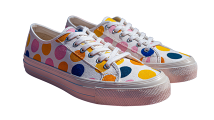Vibrant polka dot sneakers