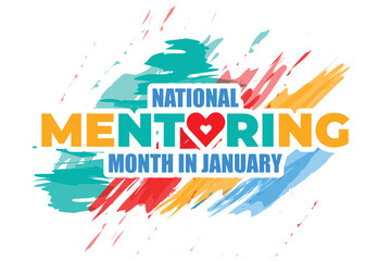 National Mentoring Month vector template. Empowering Futures and Inspiring Growth with Mentorship and Support Graphics. background, banner, card, poster design.	