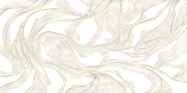 Elegant vector abstract golden wave background, smooth lines and soft gradients, luxurious flowing design. Modern presentations, packaging, banners, premium templates