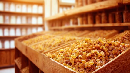 frankincense. Frankincense resin pieces arranged on wooden shelves in spice shop. menu design, packaging mockups, designed for culinary blogs and recipe cards for restaurants.