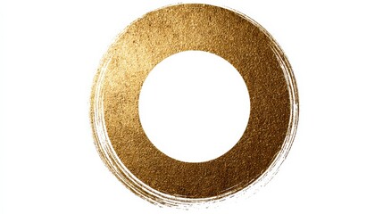 Golden Circle of Elegance: A minimalist artistic portrayal featuring a beautifully crafted golden circle. It's a symbol of unity, and completeness, enhanced by its elegant golden hue and smooth.