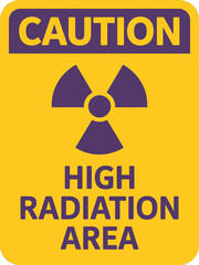 Obraz premium High Radiation Warning Sign Alert Safety Hazard Symbol