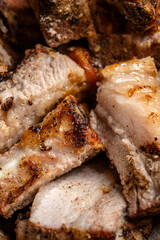 Close Up Of Juicy Roasted Pork Meat