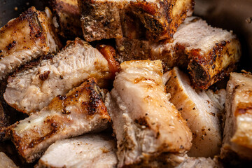 Juicy Roasted Pork Pieces With Crispy Crust
