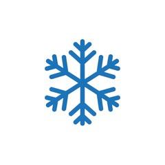 Large blue snowflake with simple geometry.

