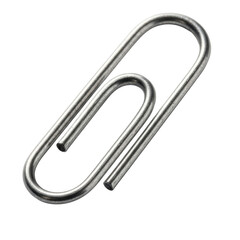 Metal Paperclip Isolated White Background