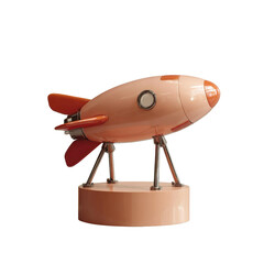 Obraz premium Retro Rocket in Flight: A vintage-style rocket ship, poised for adventure and exploration, ready to soar into the vastness of space. Evoking a sense of nostalgia.