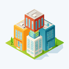 Fototapeta premium Modern office building illustration for architecture and urban design concept 
