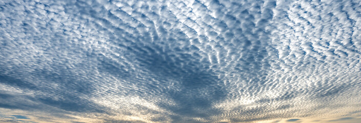 panorama vivid abstract sky.Panorama of a twilight sunset and colorful clouds - sunlight with dramatic cloud.