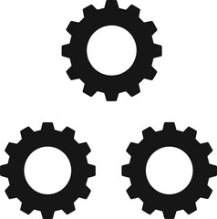 Gear mechanical icon set silhouette