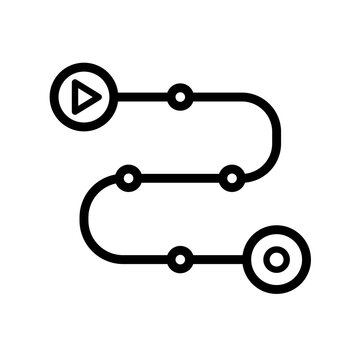 product roadmap, project development roadmap &ndash; simple vector icon