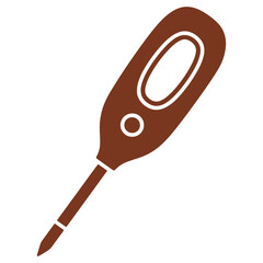 Brown Screwdriver Tool Icon Isolated on Transparent Background for Design Projects