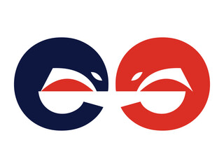 Abstract EE Fox Icon Monogram Concept