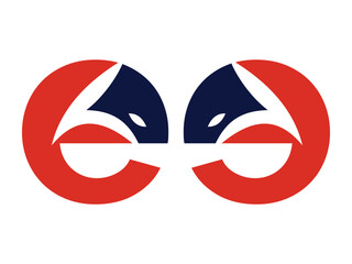 Creative EE Fox Icon Vector Design