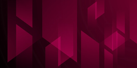 Abstract dark red banner background. Simple and trendy overlap papercut arrow concept pattern design.