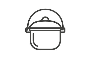 Camping cooking pot with lid and carrying handle for outdoor activities