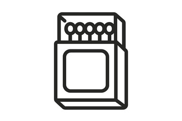 Open matchbox containing several wooden matches used for lighting fires or candles