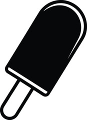 Ice Cream Bar on a Stick Black and White Illustration
