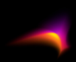 Arched neon gradient swoosh element with dark contrast